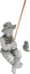 Design Toscano Frederic the Little Fisherman of Avignon Boy Fishing Garden by DesignToscano