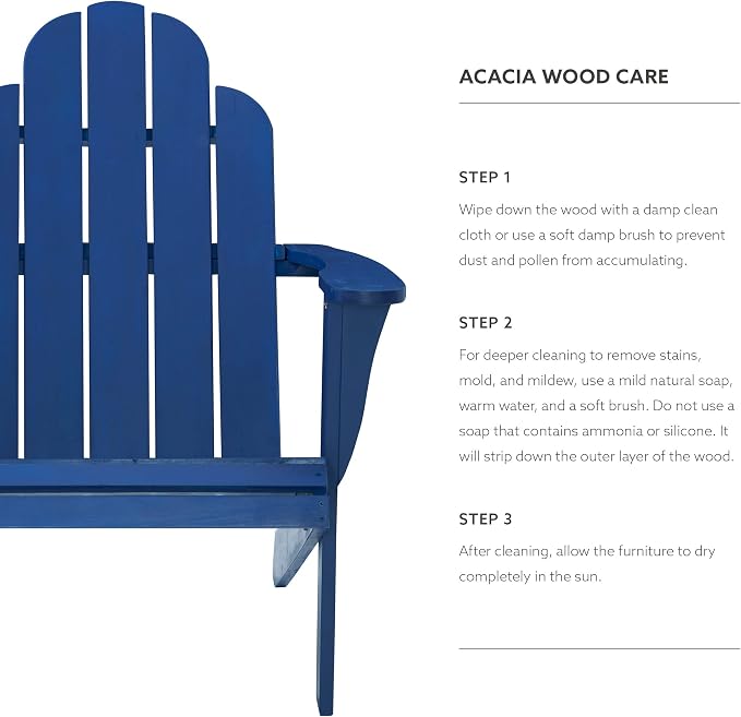 Jayde Blue Adirondack Chair by Linon - Image 11