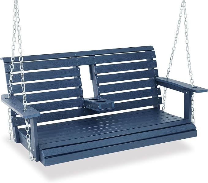 Poly Lumber 2-Seat Porch Swing, HIPS 4.5-Feet Bench Swing by Mosbrisa