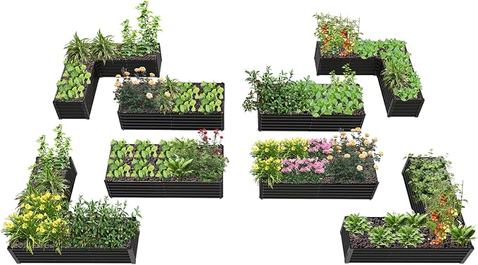 A ANLEOLIFE 8-Pack 6X3X1.5ft & 74x74x18 in Deep Root Galvanized Raised Garden by AAnleolife