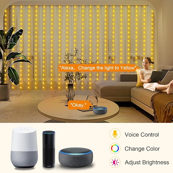 ZAIYW WiFi Smart RGB Color Changing Curtain Lights - Image 3