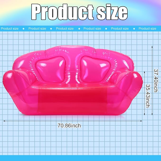 Kigley Inflatable Chair Blow Up Couches Transparent Inflatable Sofa Seat Yard - Image 3