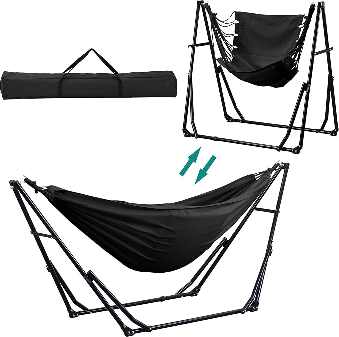 Ainfox Hammock with Foldable Stand, 2 in 1 Hammock and Swinging Chair with by Ainfox