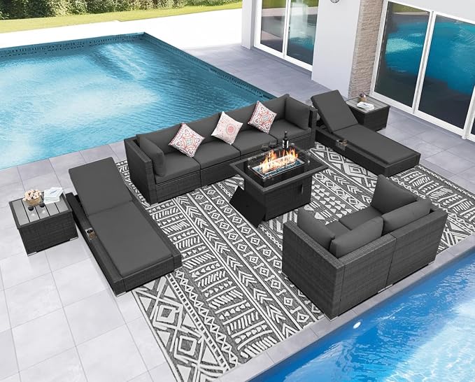 NICESOUL 11 Piece Sectional Patio Set - Image 3