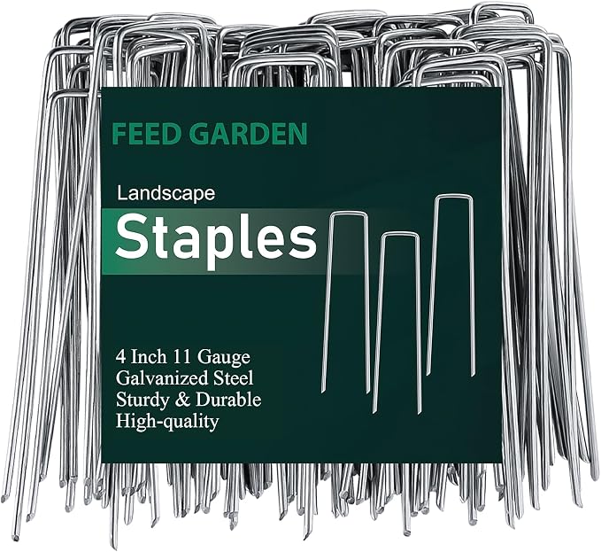 FEED GARDEN 4 Inch Hot-dip Galvanized Landscape Staples, 11 Gauge Anti-Rust by FEEDGARDEN