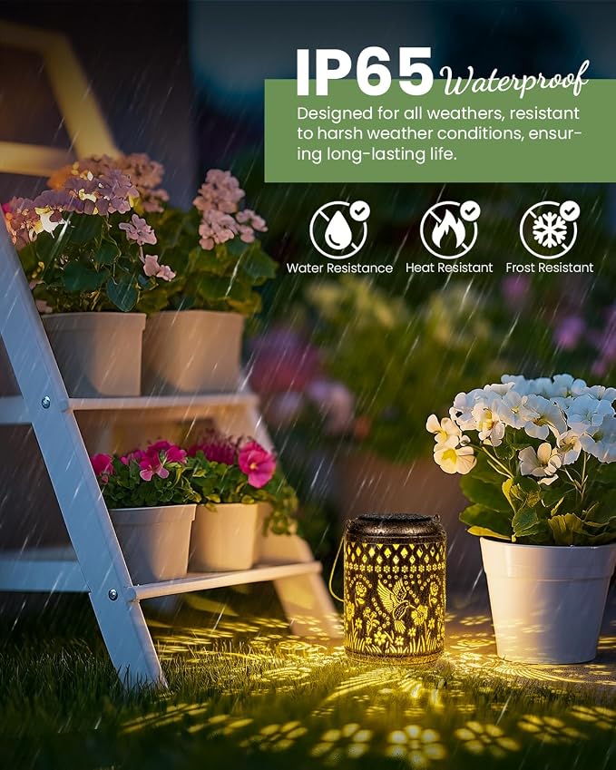 Christmas Outdoor Decor Solar Lanterns Hanging Waterproof, Hummingbird Garden - Image 7
