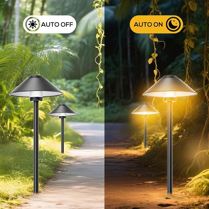 Banord 4 Pack Dusk to Dawn Outdoor Pathway Lights，Dimmable LED Landscape Path - Image 5