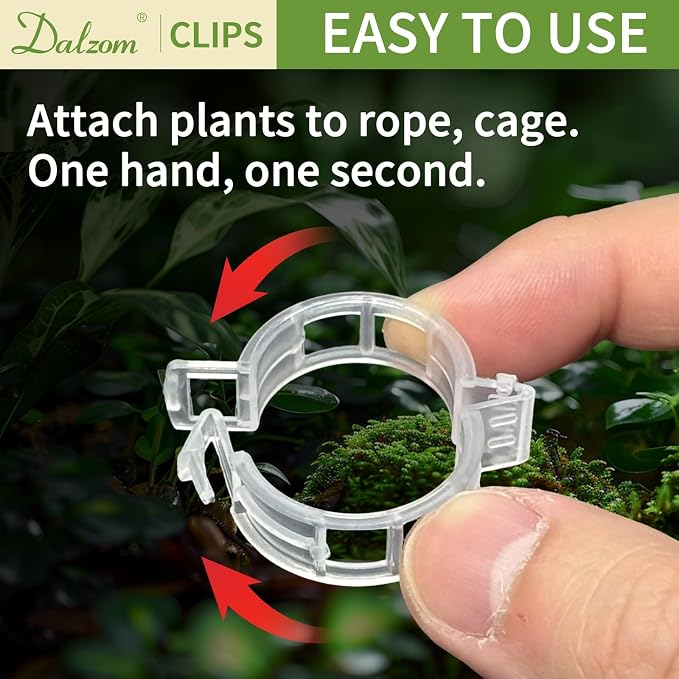 Dalzom® 300Pcs Tomato Clips, Plastic Trellis Clips Plant Support Clips - Image 3