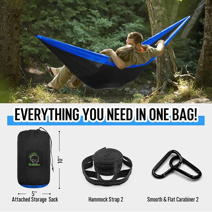 Grassman Camping Hammock Double & Single Portable Hammock - Image 4
