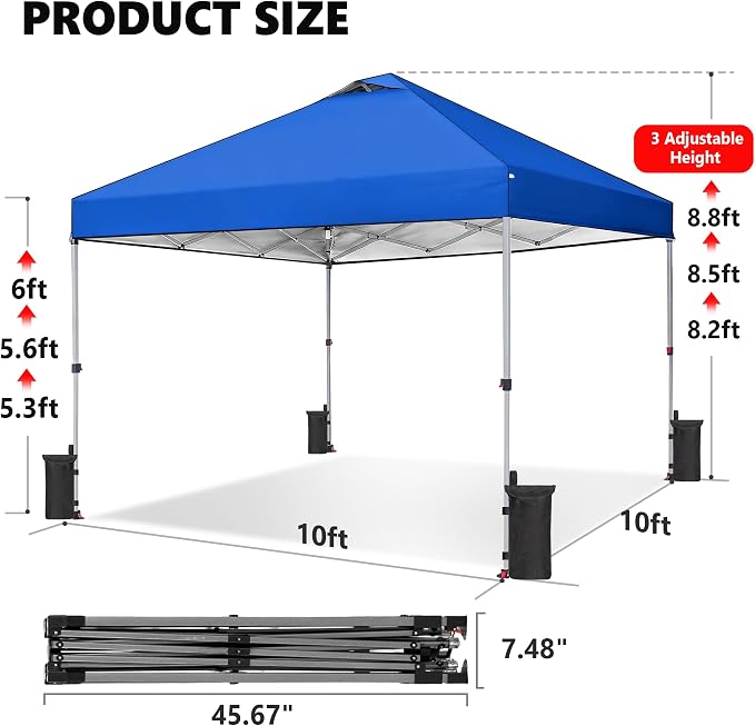 Sweetcrispy 10x10ft Pop Up Canopy Tent - Image 3