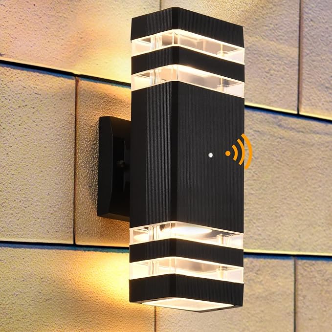 DASTOR Dusk to Dawn Outdoor Wall Light, 3000K Warm White Up and Down Light by DASTOR