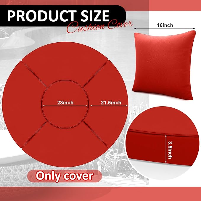 Patelai 66" Outdoor Daybed Cushion Cover Round Replacement - Image 2