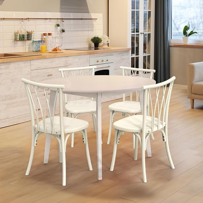 VINGLI Plastic Outdoor Dining Chairs Set of 6, Stackable Patio Dining Chairs - Image 2