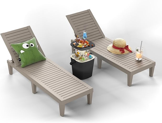 ROJIK Outdoor Chaise Lounge Chair Set of 2, by ROJIK