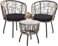 Kromax 3 Piece Bistro Set, Modern Outdoor Wicker Patio Furniture by KROMAX