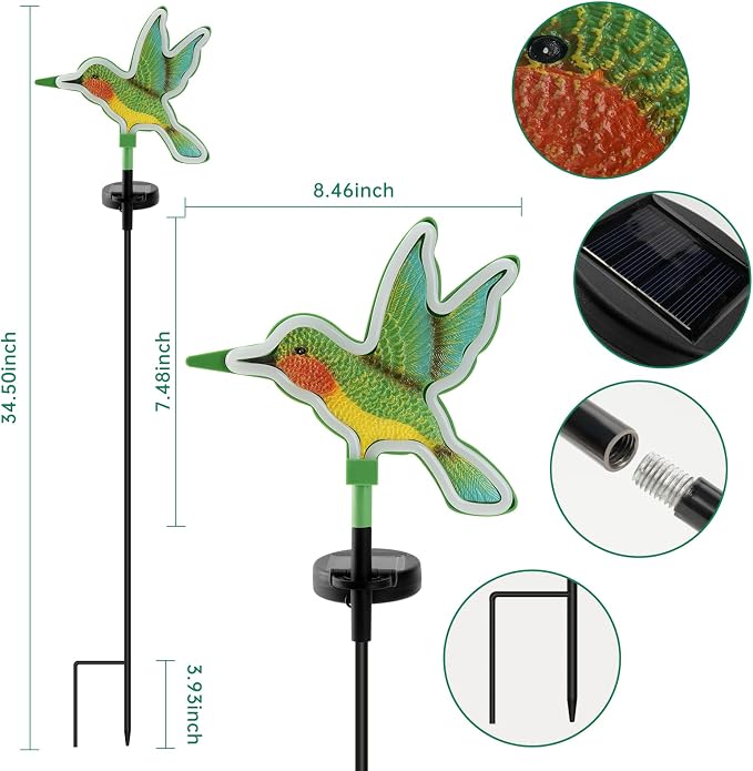 Solar Hummingbird Garden Lights, Halloween Outdoor Lights Decor, LED - Image 2