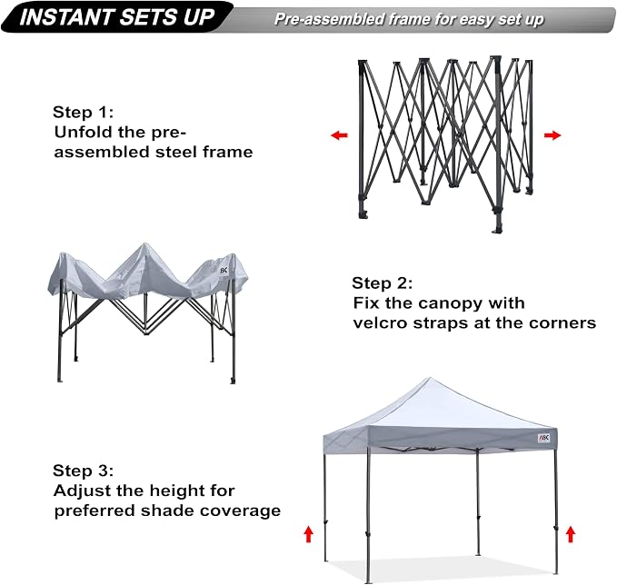 ABCCANOPY Patio Pop Up Canopy Tent 10x10 Commercial-Series - Image 2