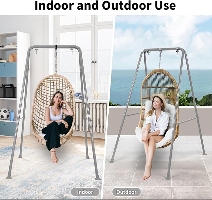 Hammock Chair Stand, Heavy-Duty A-Frame Metal Swing Stand - Image 4