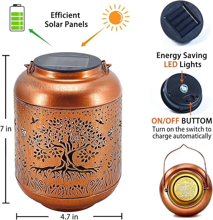 Tree of Life Solar Lanterns Outdoor Waterproof Hanging Solar Lights Big Tree - Image 6