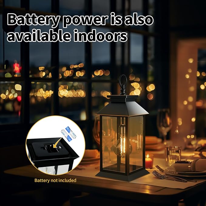 2 Pack Hanging Solar Lanterns Glass Solar Lights Outdoor Waterproof Upgraded - Image 6