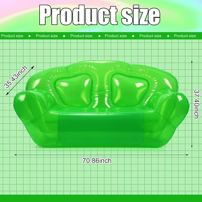Kigley Inflatable Chair Blow Up Couches Transparent Inflatable Sofa Seat Yard - Image 3