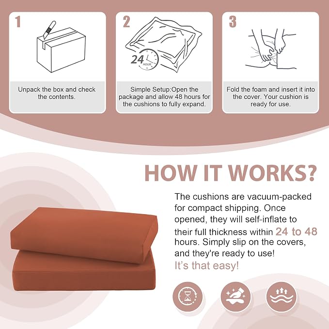 7-Piece Patio Furniture Cushions Set, Replacement Outdoor Cushions - Image 6