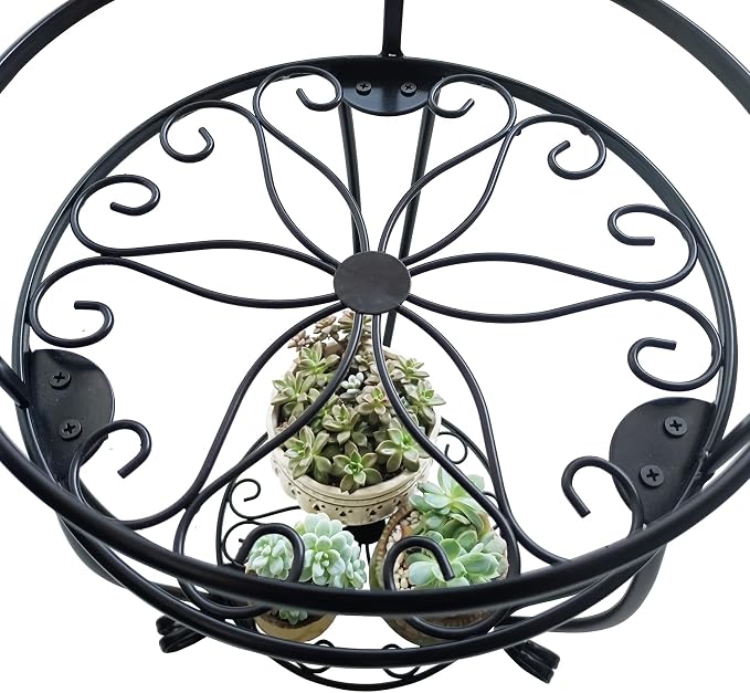 CASIMR 2 Tier Plant Stand, 19.2 inch Tall Metal Potted Holder Rack, Indoor - Image 5