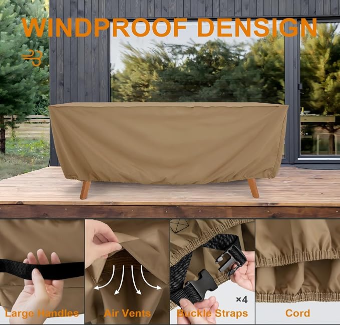 Tempera Patio Furniture Cover Waterproof, Outdoor Dining Table and Chair Covers - Image 5