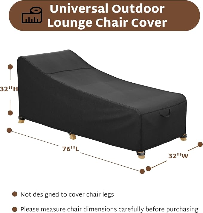 iBirdie Outdoor Chaise Lounge Cover 76L x 32W x 32H inch Waterproof Patio - Image 4