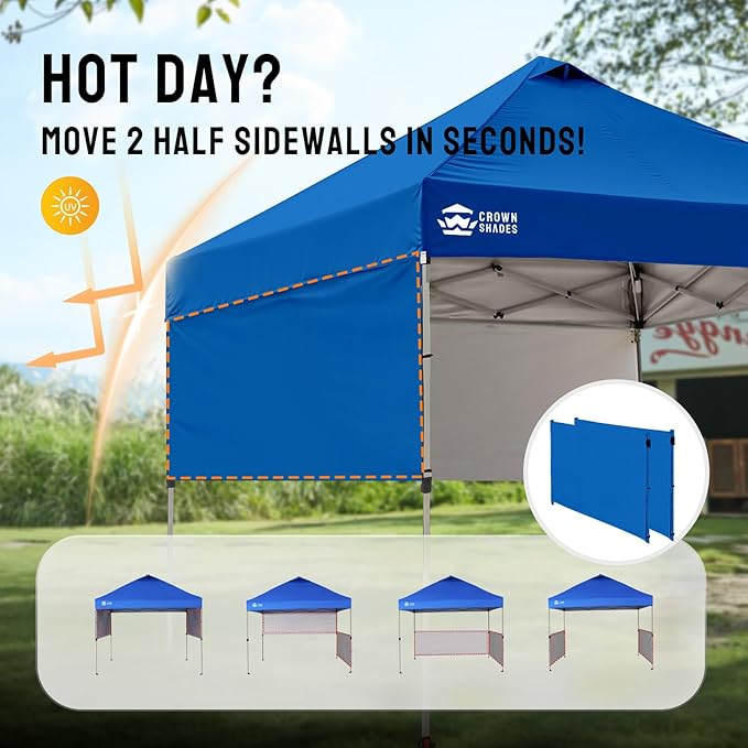CROWN SHADES Canopy Tent, 10 x 10 Foot Portable Pop Up Outdoor Shelter - Image 4