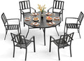 PHI VILLA 7 Pieces Outdoor Round Dining Set by PHIVILLAThepioneerofcomfortablehouseholdsupplies