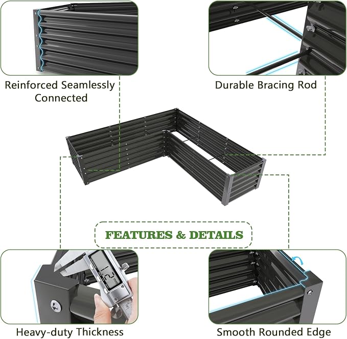 A ANLEOLIFE 16-Pack Deep Root Galvanized Raised Garden Beds Outdoor - Image 6
