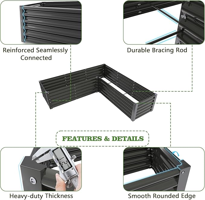 A ANLEOLIFE 8-Pack 6X3X1.5ft & 74x74x18 in Deep Root Galvanized Raised Garden - Image 3