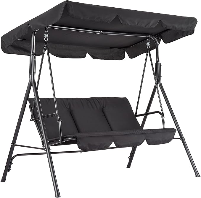Porch Swing Chair with Adjustable Canopy by Garvee