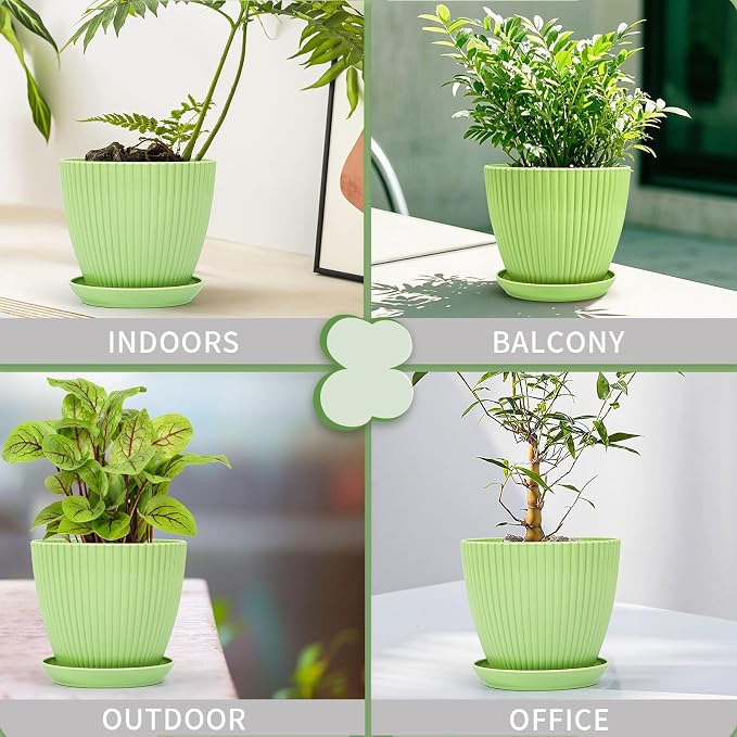 Plant Pots Indoor with Saucers & Drainage - Image 4
