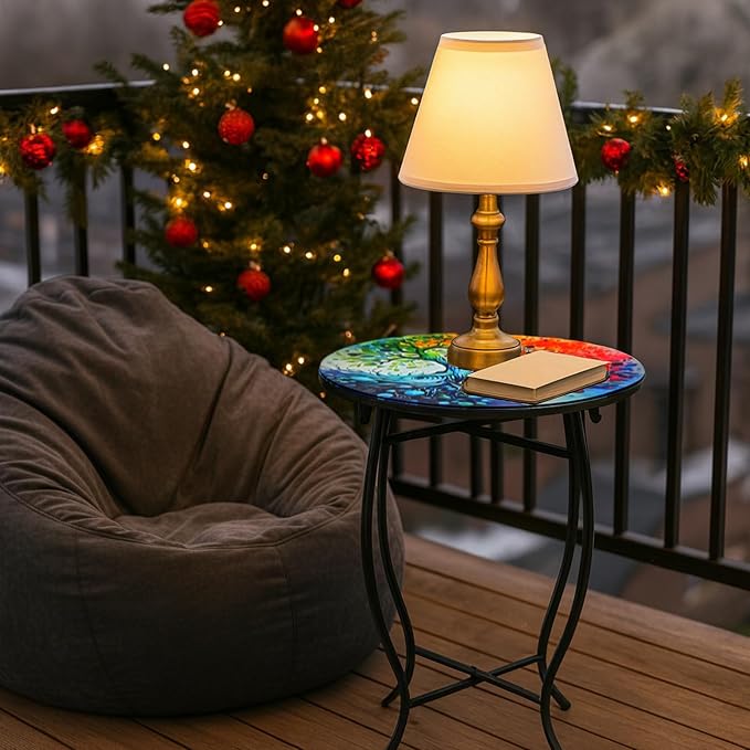 Fashion&cool Outdoor Side Tables, Weather Resistant Metal End Table Side Table - Image 2