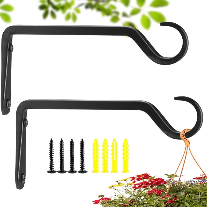 8 inch Plant Hanger, Sturdy Hanging Plant Bracket Outdoor, Hanging Plant Wall by YELOKIE