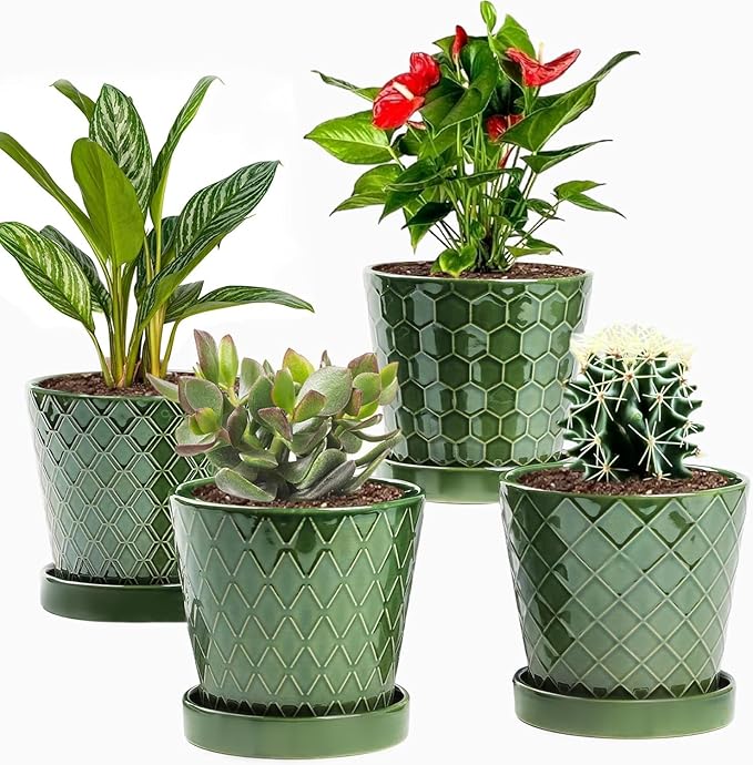 EFISPSS Flower Planter –5 inch Ceramic Plant Pots by EFISPSS