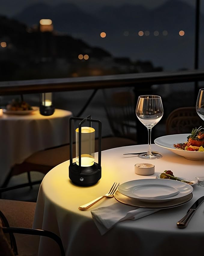 Set of 2 Cordless Table Lamps, LED Rechargeable Battery Operated Desk Lamps - Image 2