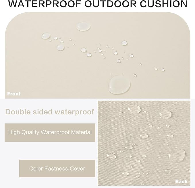 Outdoor Bench Cushion 4 inches Memory Foam Waterproof Patio Furniture Bench - Image 3