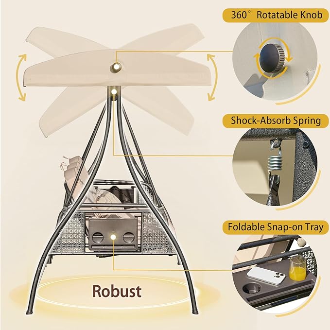 Upgrade 180° Convertible Outdoor Swing - Image 5
