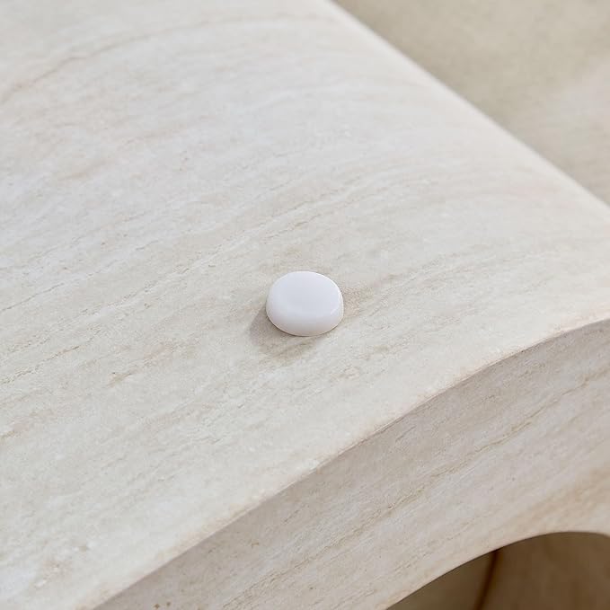 Square Coffee Table 33.86" Faux Marble Pattern Wood Center Table - Image 9