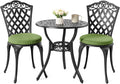 NUU GARDEN 3-Piece Patio Bistro Set Outdoor Cast Aluminum Bistro Table and by NUUGARDENCORPORATION