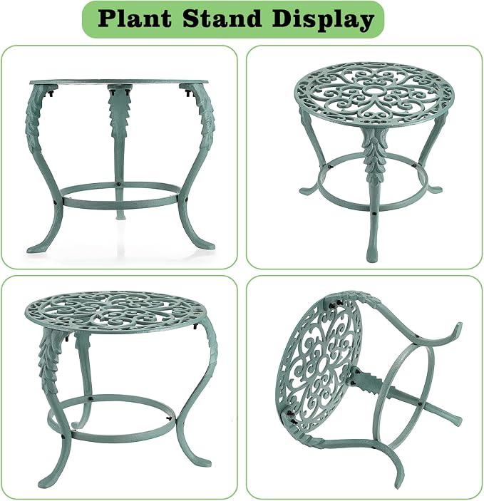 OwnMy Heavy Duty Cast Iron Plant Stand Vintage Wrought Iron Flower Pot Holder - Image 4