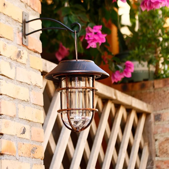 Solar Lantern Outdoor Hanging Solar Lights, Waterproof Metal Outdoor Lights - Image 3