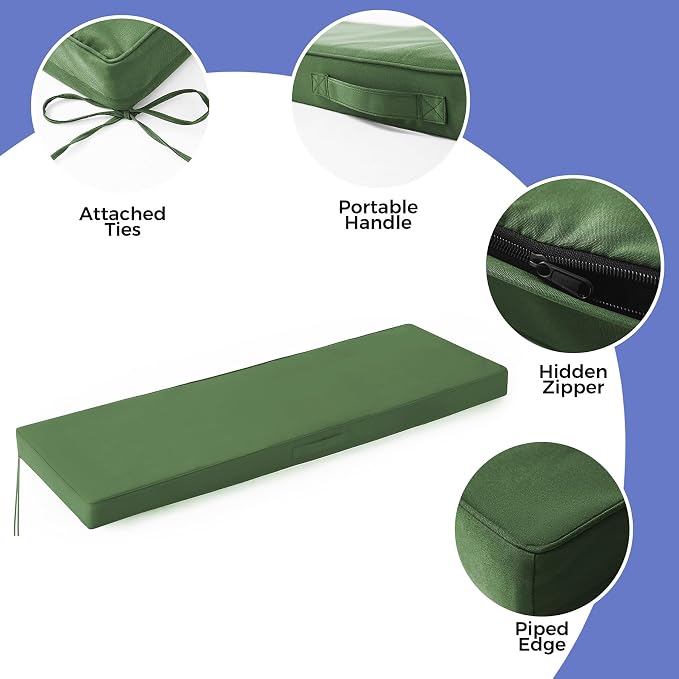 Outdoor Bench Cushions for Outdoor Furniture, Waterproof Bench Pillow, Fade - Image 4
