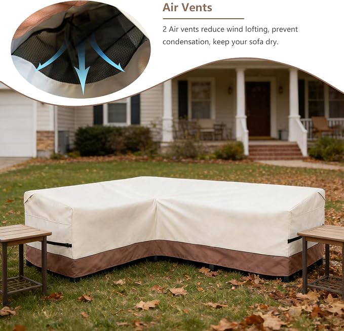 okcool Outdoor Sectional Sofa Cover Waterproof-L-Shaped Patio Furniture Covers - Image 5