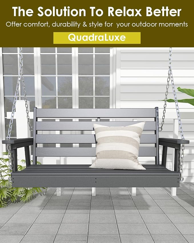 GREENVINES Porch Swing | 51’’ | HDPE Plastic | - Image 6