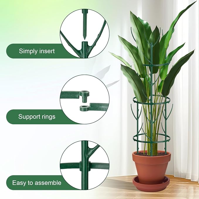 9 Pcs Plant Support Stakes & Plant Cage Support Rings, Plant Supports - Image 5