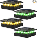 Peasur 4x4 Solar Post Lights Outdoor, 4 Packs Green & Warm White LED Fence Caps by Peasur